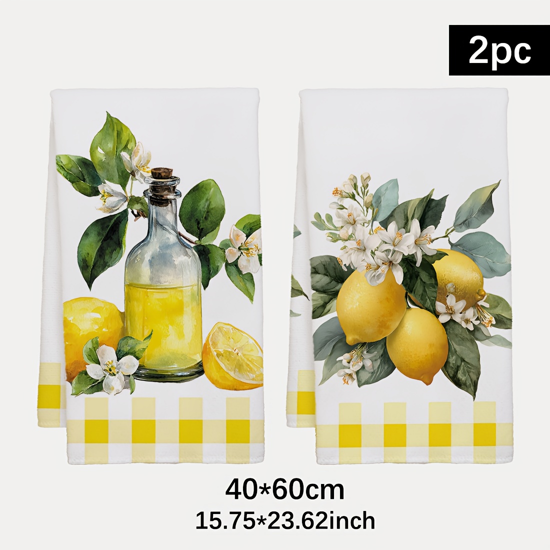 Home Cooking Is The Best - 2 Stück, Küchentücher mit Zitronen-Blumenmuster, beste