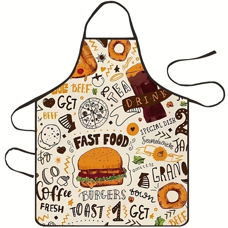 Home Cooking Fast Foods - 1 Stück Küchenschürze im Fast-Food-Stil –