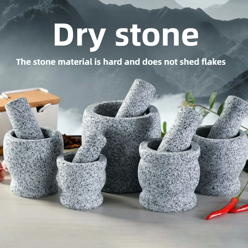 Mortar Pestle Granite - Haushalts- und Gewerbe-Granit-Knoblauchstampfer, altmodischer Steinmörser und