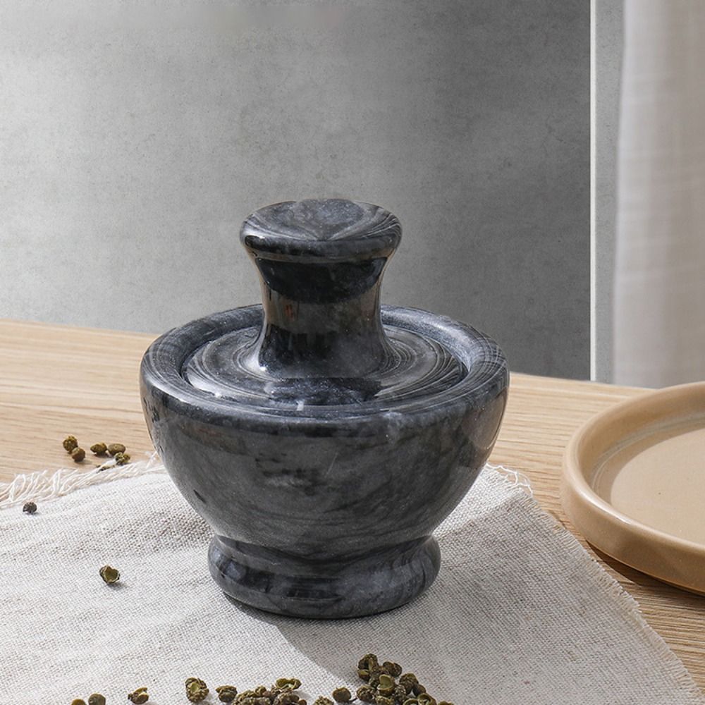 Mortar Pestle Granite - Praktischer Manueller Marmor-Knoblauchmörser Retro Pilzförmiger Stößel