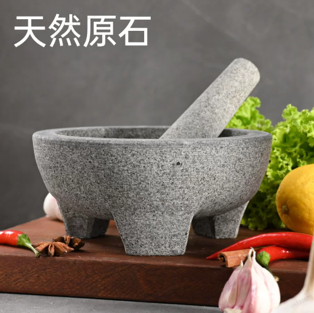 Mortar Pestle Granite - Naturstein-Granit Mörser und Stößel für Gewürze,