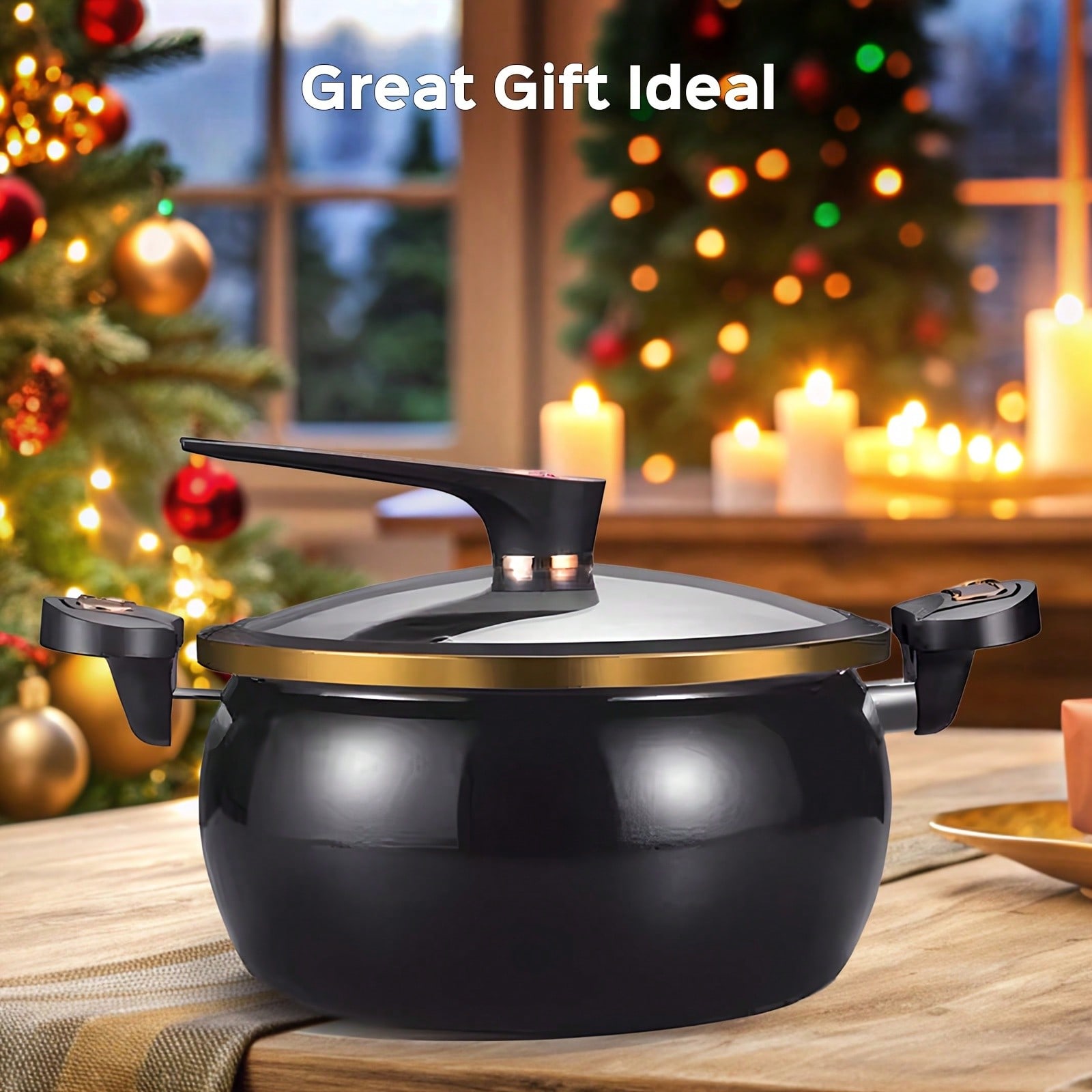 Home Cooking Fast Foods - 1 Stück Großer 8,45QT Antihaft-Schmortopf, Drehverschlussgriff