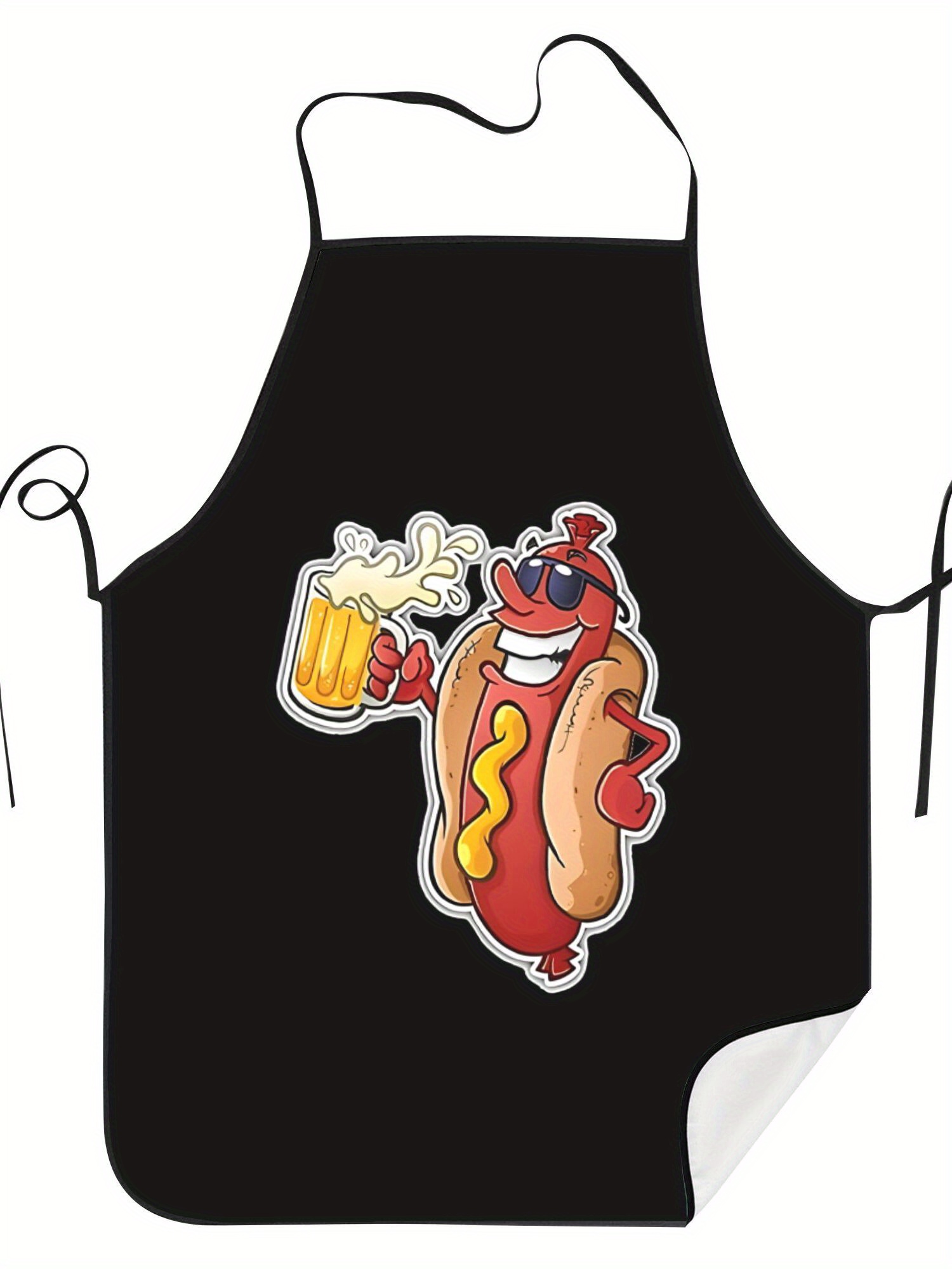Home Cooking Fast Foods - Schürze mit Hot-Dog-Muster, lustige, realistische Kochschürze