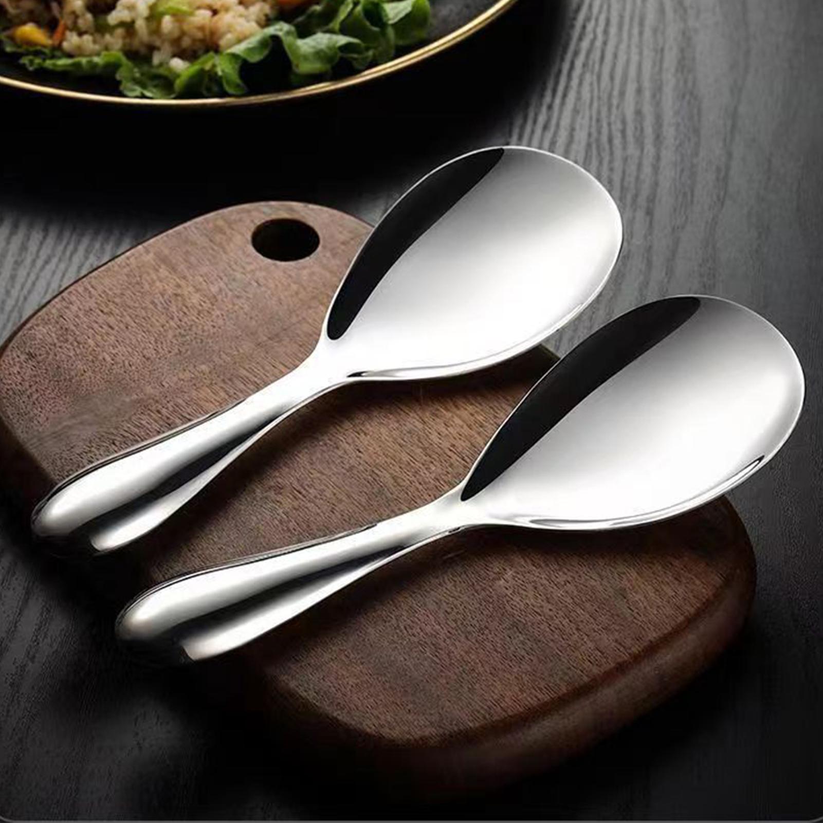Home Cooking Services - Edelstahl-Reislöffel, Paddel, 20,5 x 7 cm,