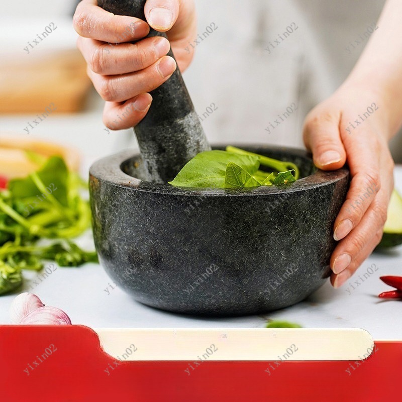 Mortar Pestle Granite - Vintage Granit Mörser und Stößel Set