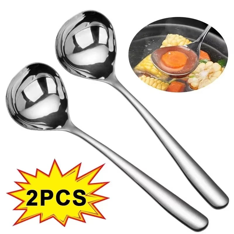 Home Cooking Services - 2/1 Stück Edelstahl-Löffel mit Verstärktem Langem
