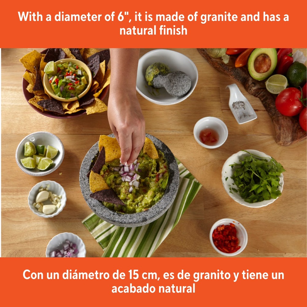 Natürlicher Granit-Molcajete,  – Mortar Pestle Granite Bewertung und Preis